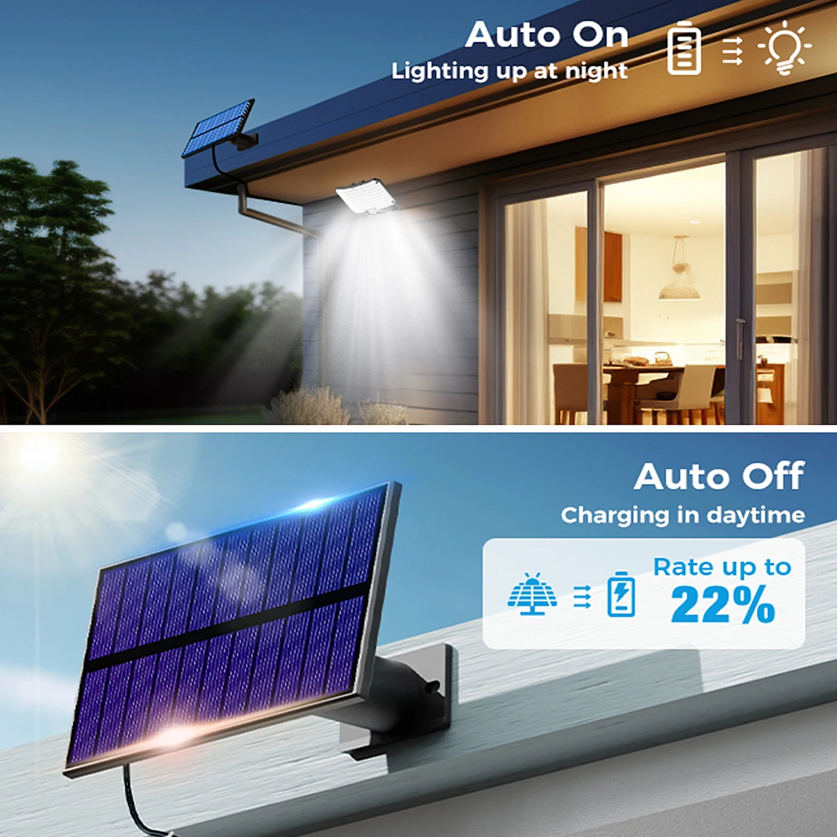 Luces solares para exteriores 234LED 3 modos luces de inundación con sensor de movimiento con control remoto IP65 luces solares de seguridad impermeables para exterior