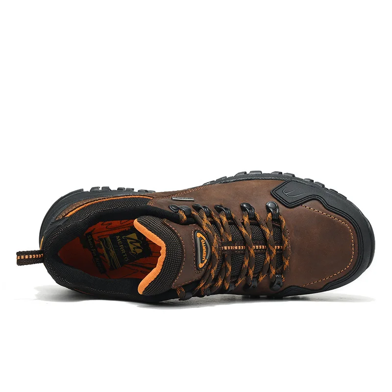 MERRTO, zapatos de cuero de vaca para exteriores para hombre, zapatos de senderismo, caza, turismo, montaña, zapatillas transpirables para escalada, botas tácticas