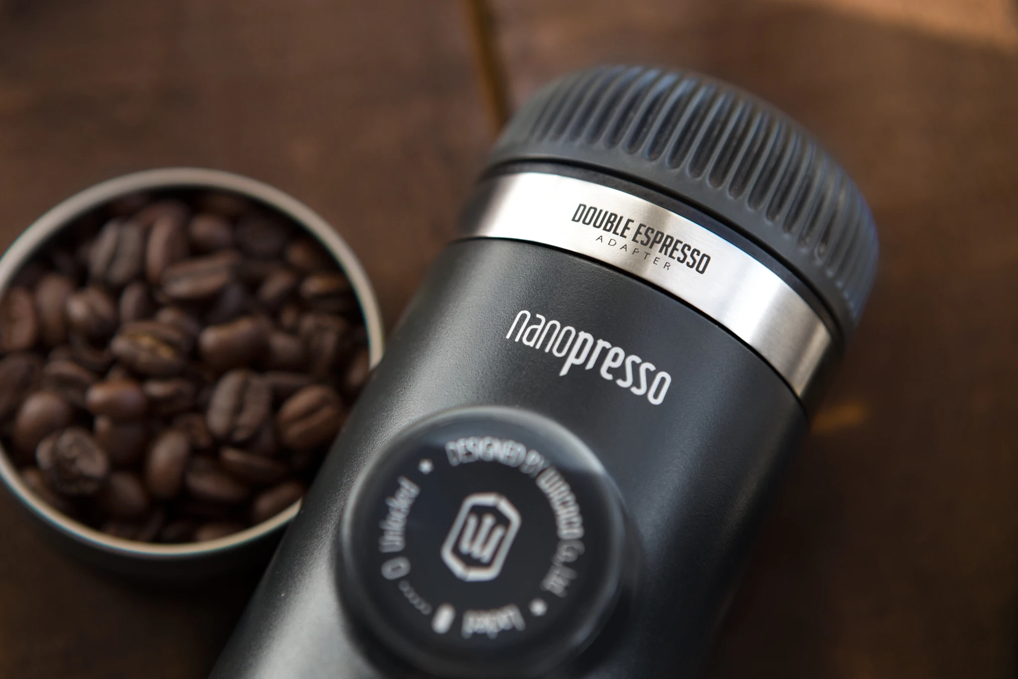 Cafetera exprés portátil Wacaco Nanopresso incluida con adaptador NS, cafetera compacta de viaje, bebidas de café en la marcha