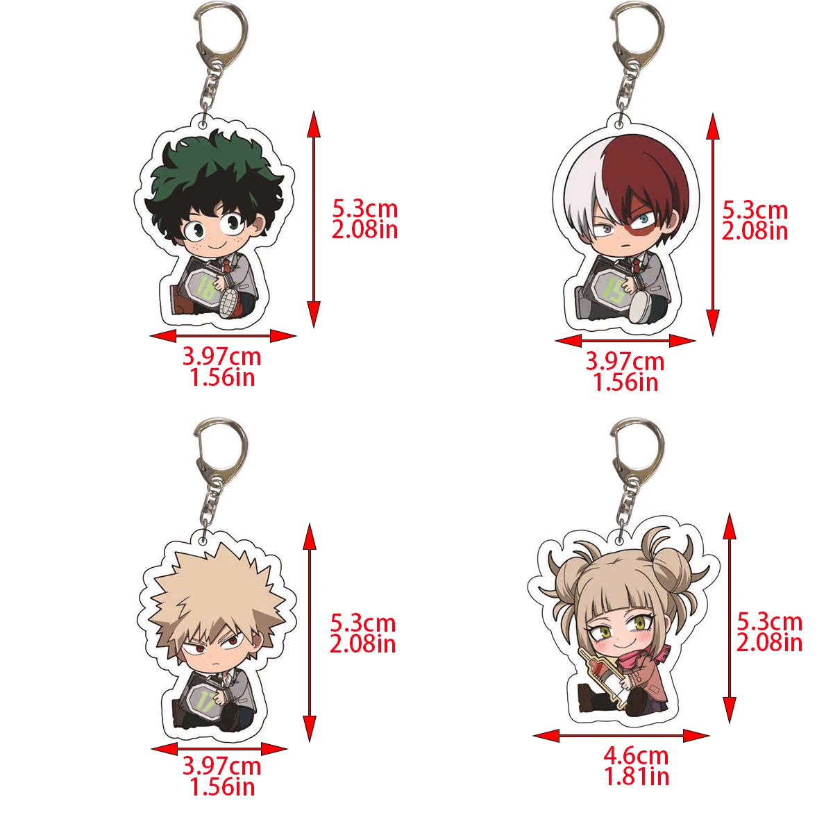 8 unids/set llaveros de Anime My Hero Academy llavero acrílico Izuku Bakugo Katsuki accesorios colgantes lindos regalos de dibujos animados al por mayor