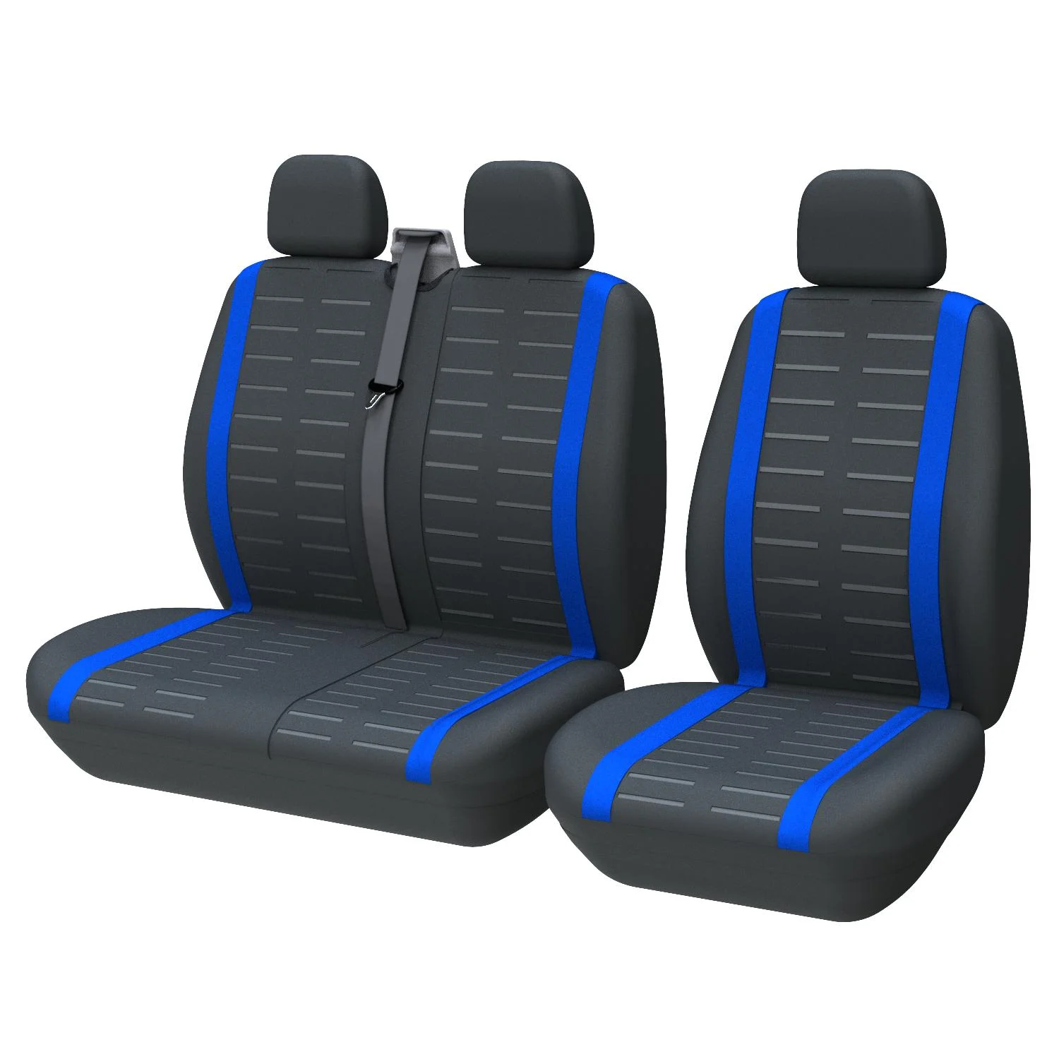 Fundas de asiento universales a rayas 3D, se adapta a la mayoría de furgonetas y camiones, 2 + 1, fundas de asiento para conductor individual y pasajero