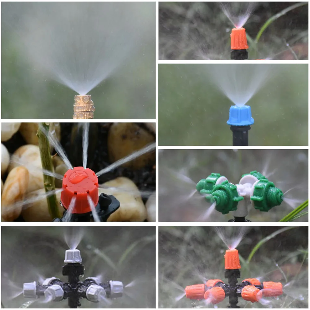 Aspersor de niebla de 1/2 ", boquilla de aspersor de niebla de 1/4/5/7 vías, agua de nebulización ajustable, atomizador de jardín de riego automático de flores