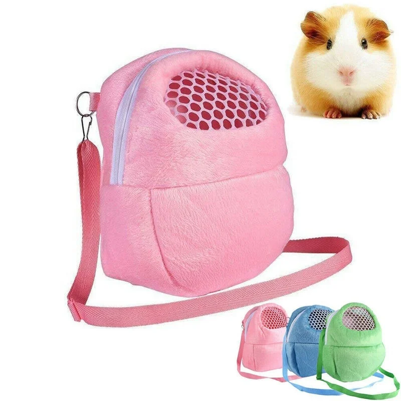 Nuevo portador pequeño para mascotas, jaula para conejos, hámster, Chinchilla, bolsas cálidas de viaje, bolsa de transporte para conejillo de indias, jaula transpirable para mascotas, correa para ratas