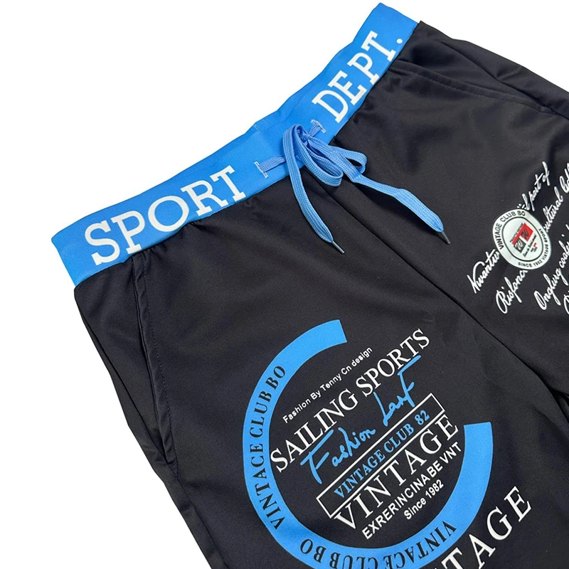 Pantalones de chándal con estampado gráfico de letras para hombre, Joggers de Hip Hop, pantalones deportivos atléticos para entrenamiento, pantalones de salón informales con cintura elástica