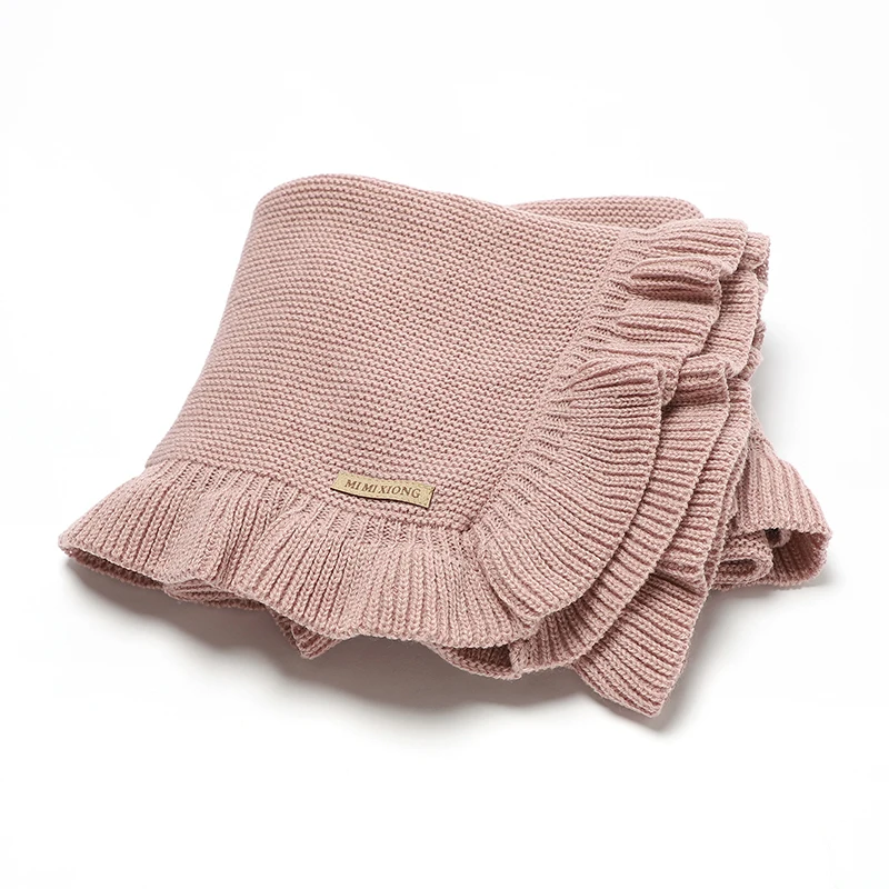 Mantas para bebé, 90x70cm, tejidas para recién nacidos, niños y niñas, cochecito sólido, saco de dormir, edredones receptores infantiles suaves Reversibles
