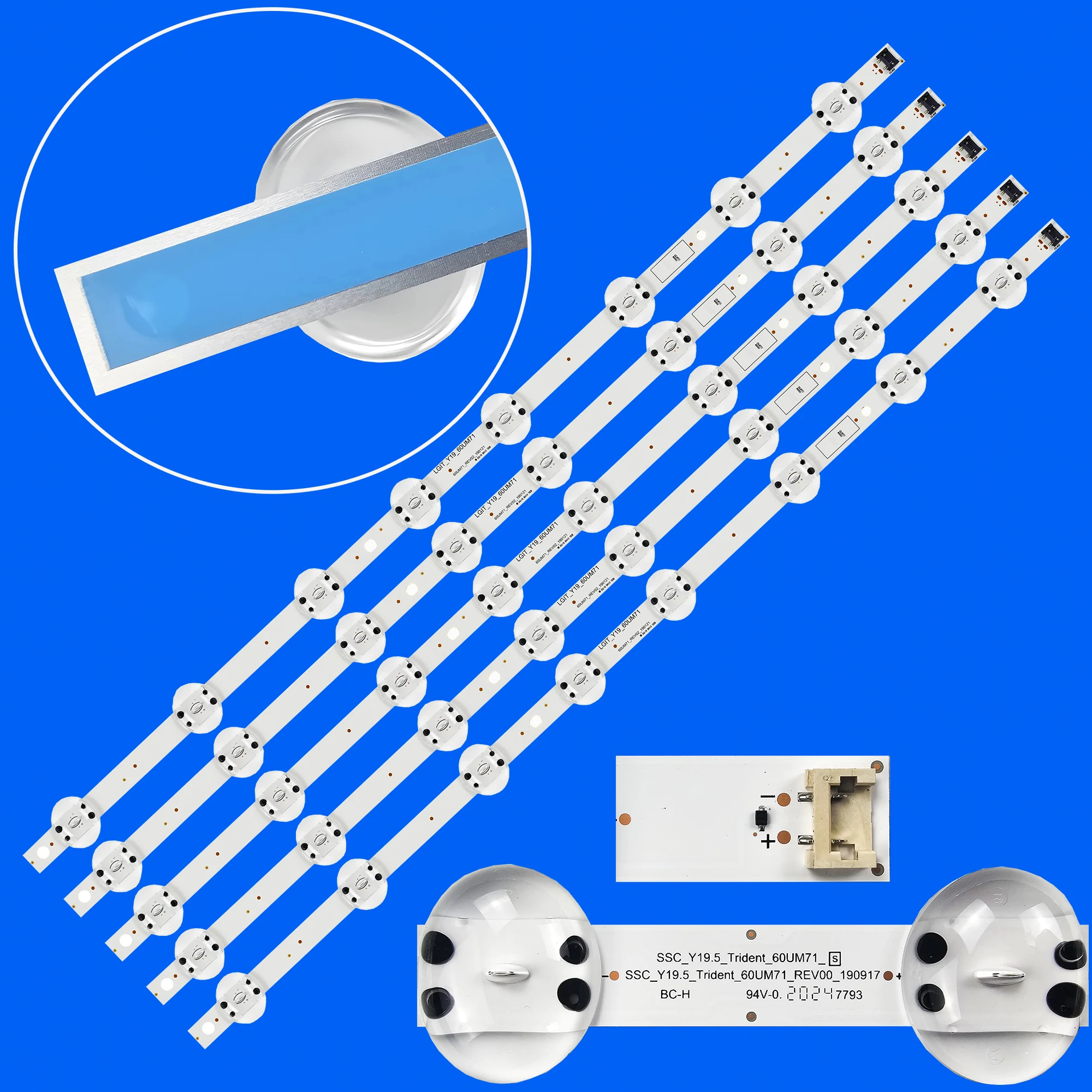 Nuevas tiras de retroiluminación LED para 60UM7100DUA 60UM7270 60UU640C NC600DQE-VSHP7 60UM7270PSA 60UM7100PLB 60UM6950 60UM7100 60UM6900
