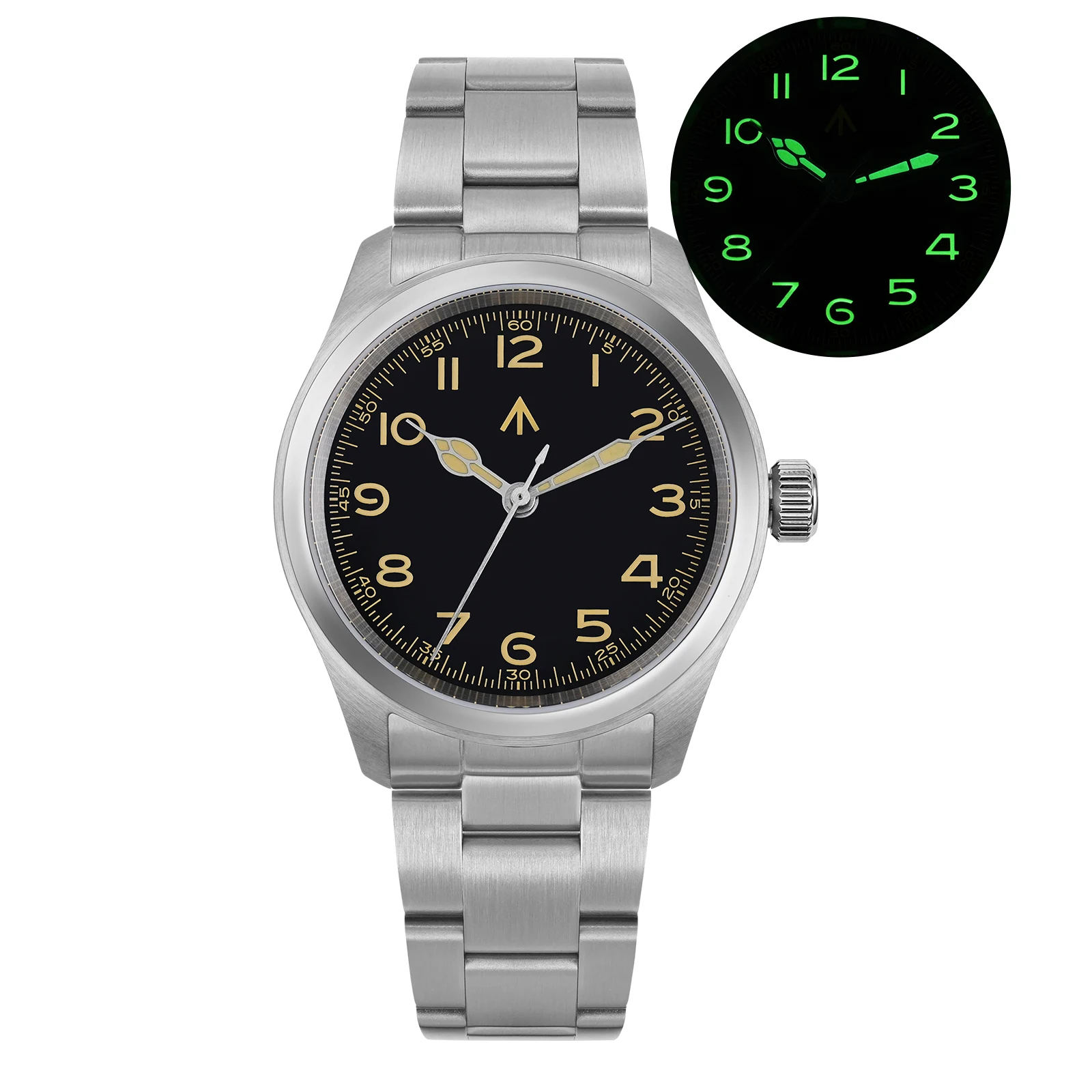 Reloj militar Militado ML08 VH31 movimiento de cuarzo doble cristal de zafiro C3 BGW9 luminoso 10Bar impermeable 38mm reloj Vintage