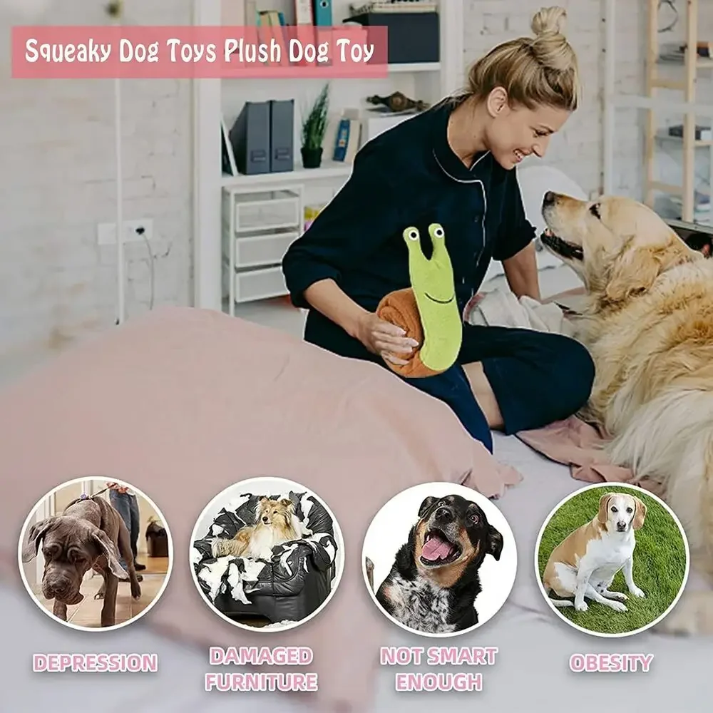 Juguetes chirriantes para perros, juguetes de caracoles de peluche para olfatear mascotas, rompecabezas molares de comida tibetana, juguetes interactivos para perros y gatos, rompecabezas para perros, alimentador de juguetes al por mayor