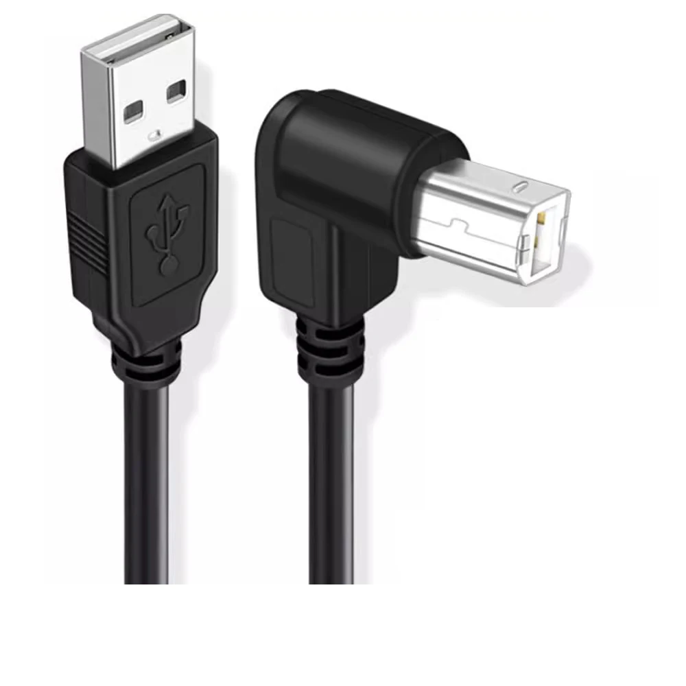 Cable de escáner de impresora USB 2,0 tipo A macho A tipo B, Cable de 90 grados arriba, abajo, izquierda y derecha en ángulo, 30cm, 50cm, 1m, 150cm, 1 pies, 5 pies