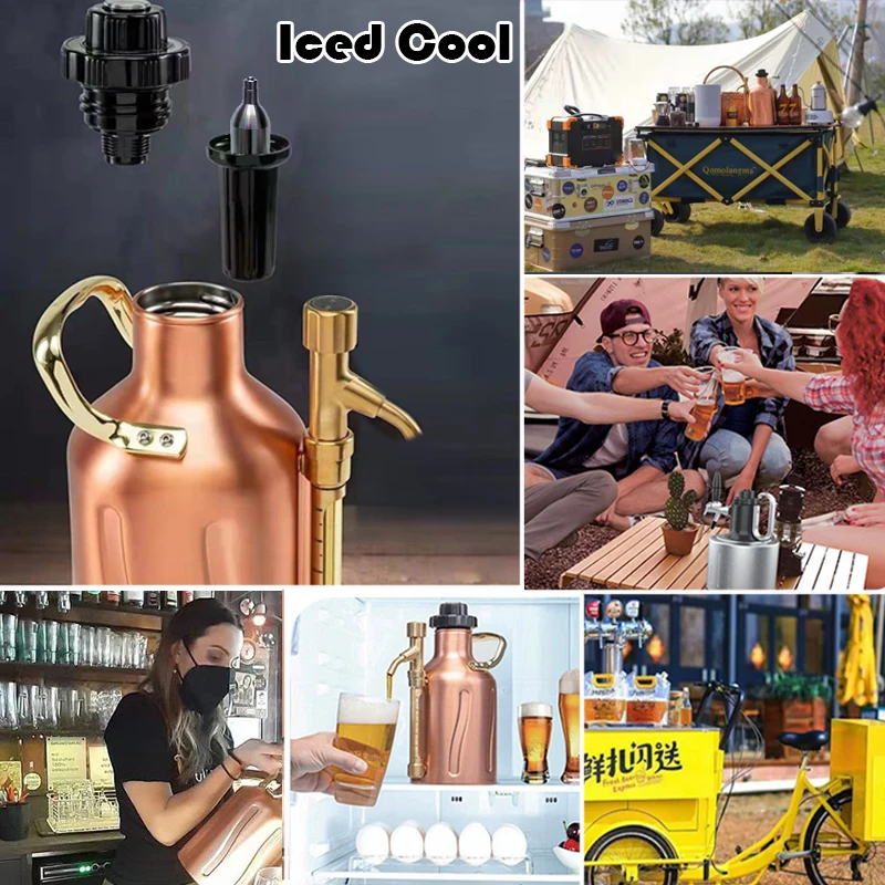 Nuevo Diseño Cartucho de CO2 sin Rosca 16G 12g Recargable para Bomba, Dispensador de Cerveza Casera, Máquina de Soda, Agua con Gas, Elaboración de Cerveza, Barril de Cerveza