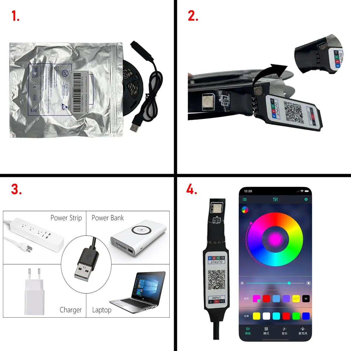 Tira de luces Led RGB 5050, 1M/3M/5M, aplicación inteligente, cambio de Color remoto para TV, retroiluminación LED, habitación, decoración, fiesta, Festival