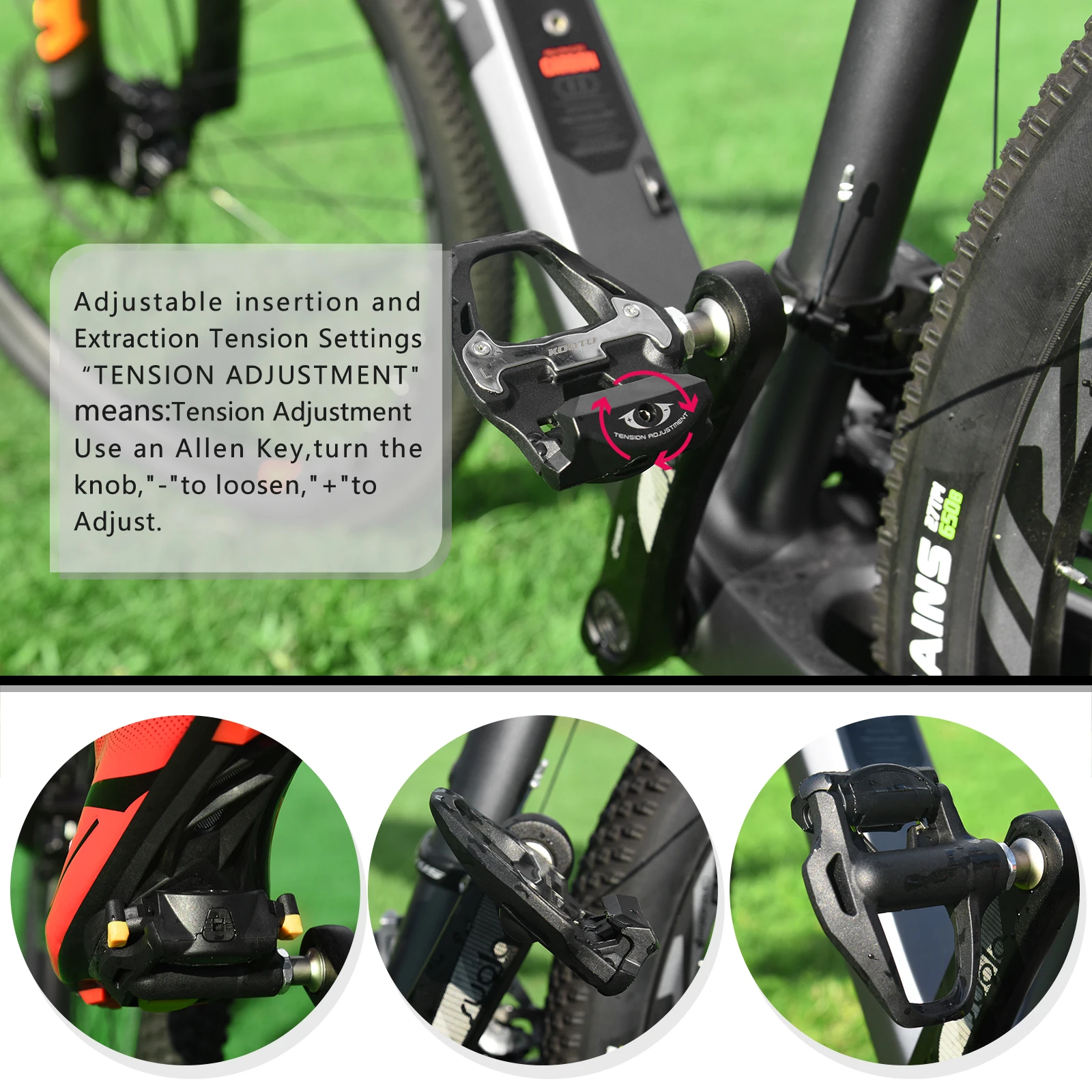 Pedal de bicicleta de carretera, zapato de carreras, Pedal sin Clip para sistema Shimano/KEO, Pedal con Clip con rodamientos sellados