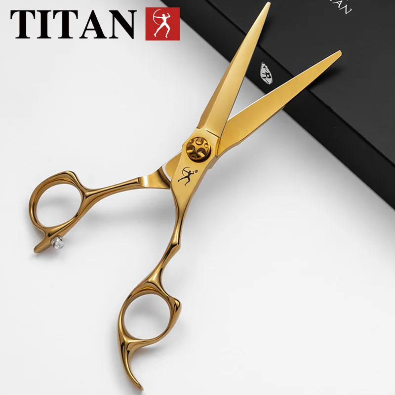 Tijeras de Peluquería Titan, Tijeras Profesionales para Cabello, Tijeras Doradas para Peluquería, Herramienta de Salón de Belleza, Tijeras de Corte