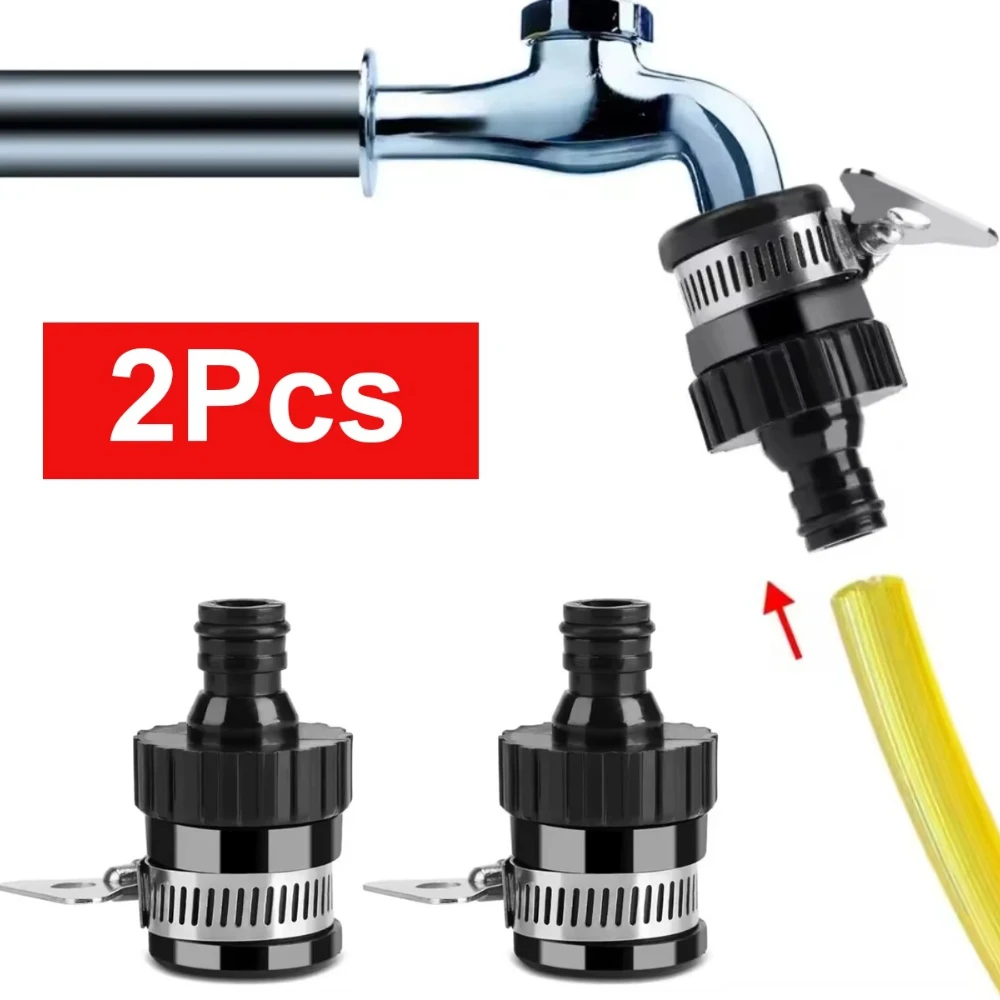 Adaptador de grifo de agua Universal duradero, accesorio de manguera de plástico, grifo de conexión rápida para lavado de coches, riego de jardín, 2 uds.