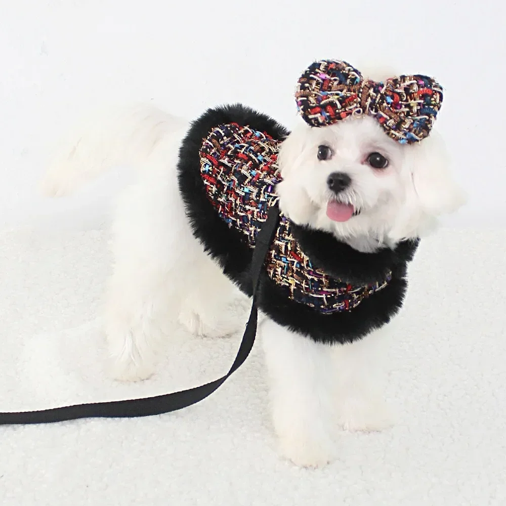 Capa de Navidad para perro, Abrigo a cuadros para perro, Capa para mascota, Capa de felpa para mascota, Capa para perro, Correa de tracción para gato, Ropa de diseño para perro, Ropa para mascota