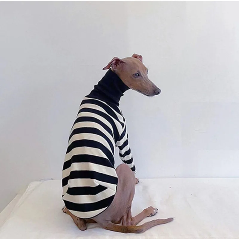 Ropa a rayas blancas y negras para mascotas, nueva ropa italiana para perros de primavera y verano, camisa para parejas, ropa para perros y gatos, cachorros
