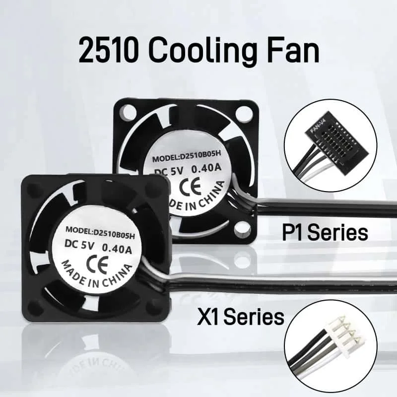 Ventilador 2510 para Bambu Lab X1/P1, Ventilador de Refrigeración con Cable, Ventilador de Enfriamiento Rápido para Impresora 3D Bambu X1C P1S P1P, Accesorios