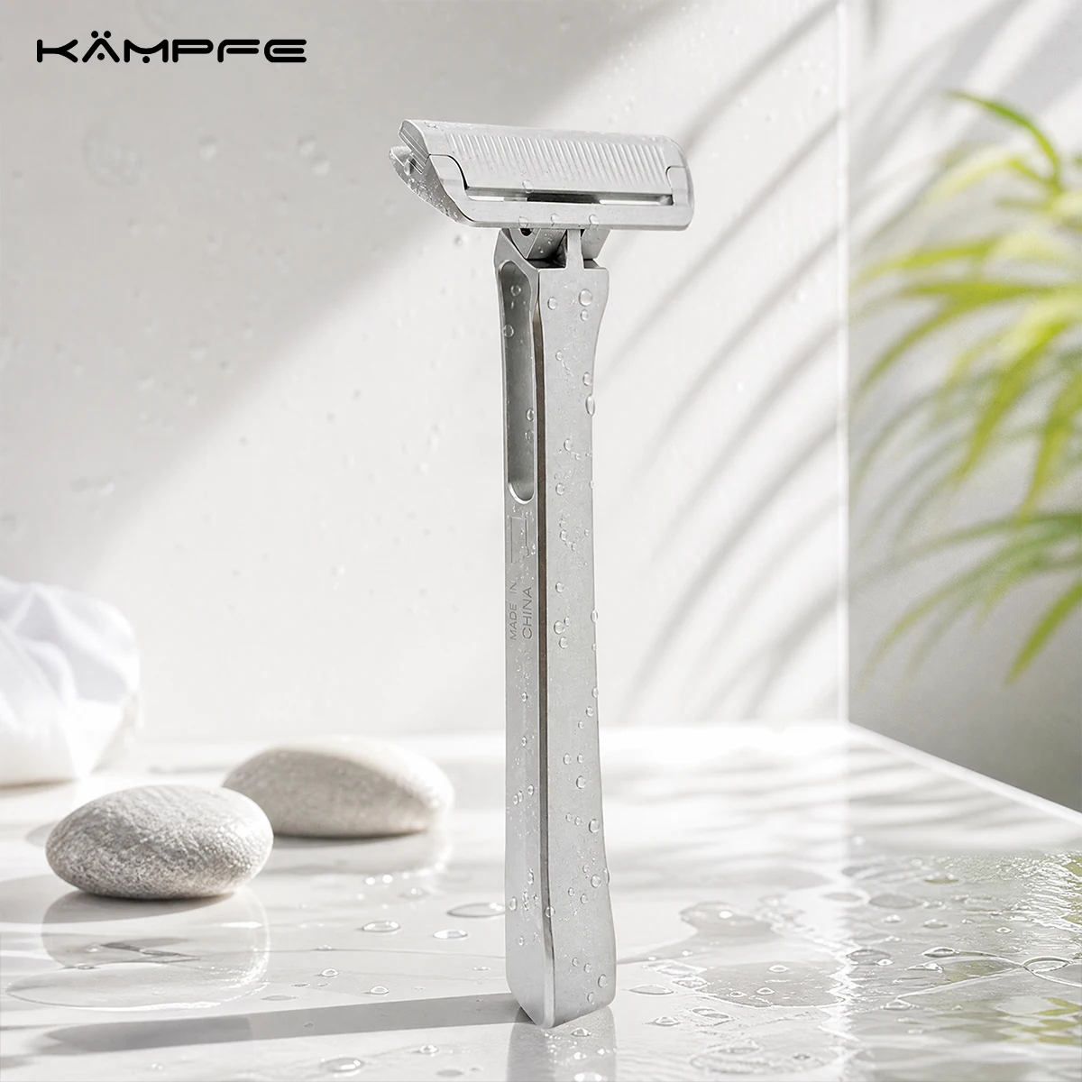 KAMPFE Maquinilla de Afeitar Clásica de Metal de Una Sola Hoja de Aluminio CNC Vintage para Afeitado Manual Suave, Regalo para Hombre