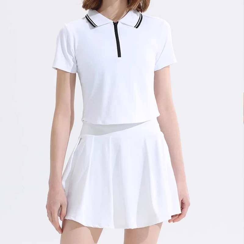 Conjunto Deportivo de 2 Piezas para Mujer, Corte Ajustado, para Tenis, Golf, Bádminton y Entrenamiento, Traje Deportivo Elástico
