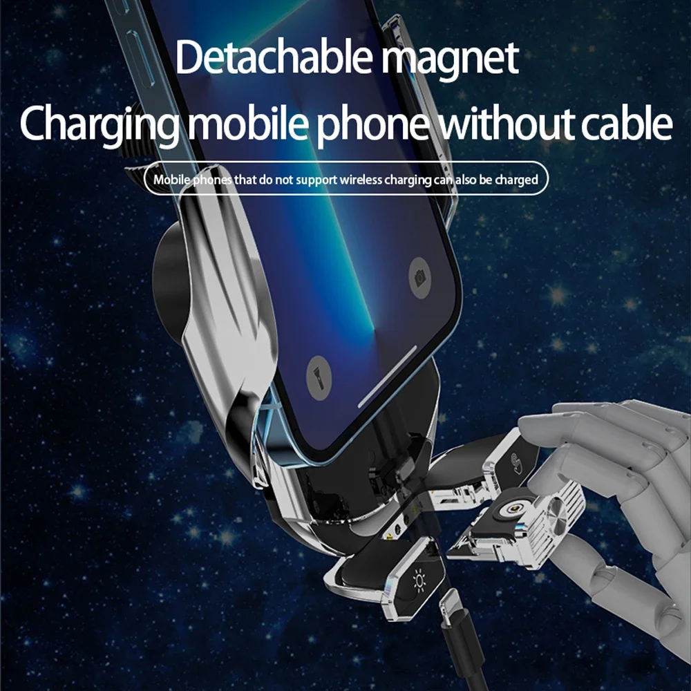 Cargador inalámbrico para coche, soporte magnético para teléfono con salida de aire para iPhone 16, 15, 14, 13, Samsung, Xiaomi, estación de carga rápida por inducción