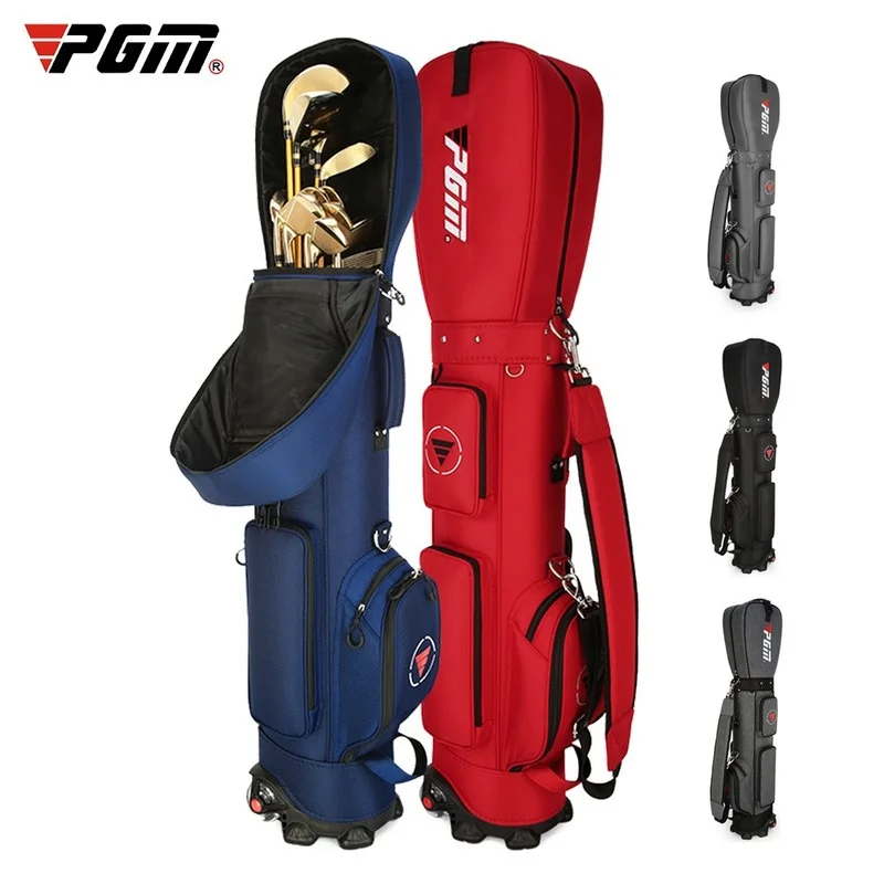 Bolsa de golf con ruedas, bolsas de golf estándar deportivas ultraligeras, gran capacidad, almacenamiento de pelotas de aviación, multifuncional, QB069