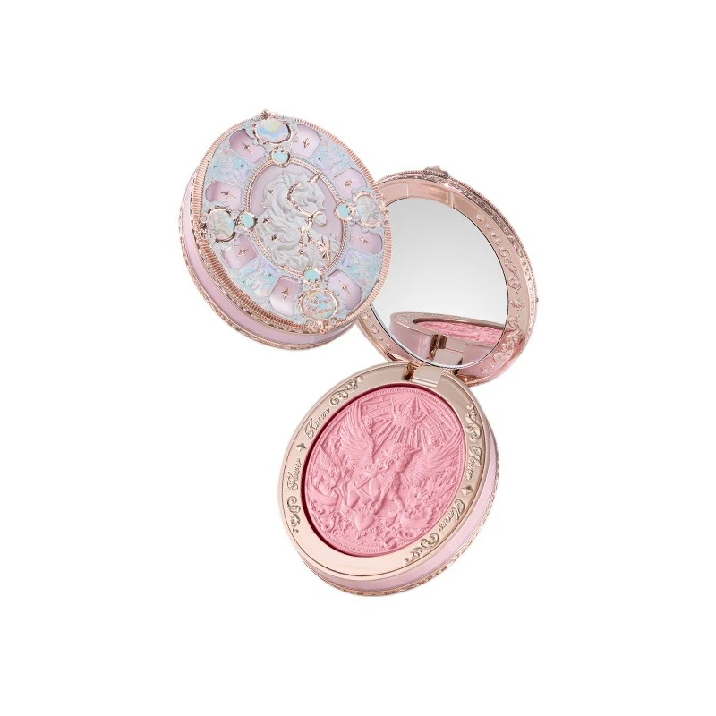 Flower Knows Knight Unicorn Collection, Rubor en Polvo Satinado Mate, Maquillaje Coreano, Rubor de Larga Duración, Resistente al Agua, Maquillaje