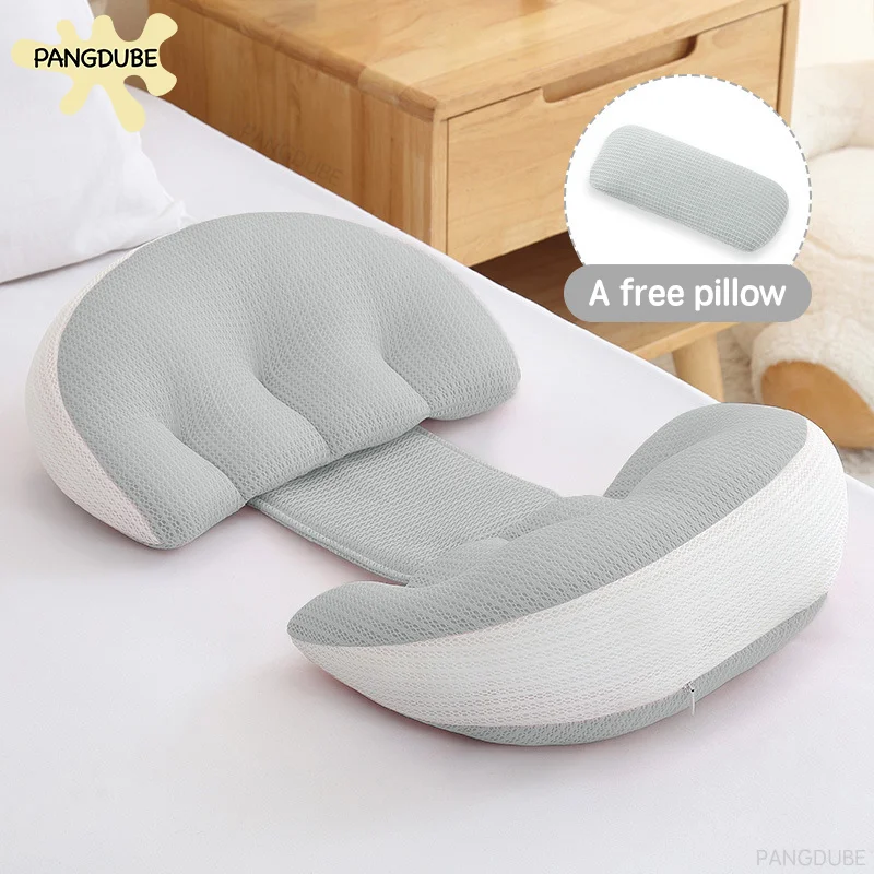 PANGDUBE-almohada para embarazo con 1 pieza, almohada auxiliar gratis, almohada de soporte de cintura de algodón para mujeres embarazadas, almohada para dormir