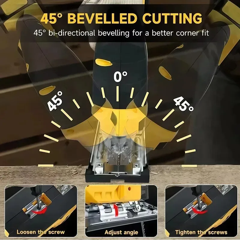 Sierra de calar eléctrica inalámbrica Dewalt, sierra curva de 3000 RPM, herramienta eléctrica portátil multifunción ajustable para trabajar la madera.