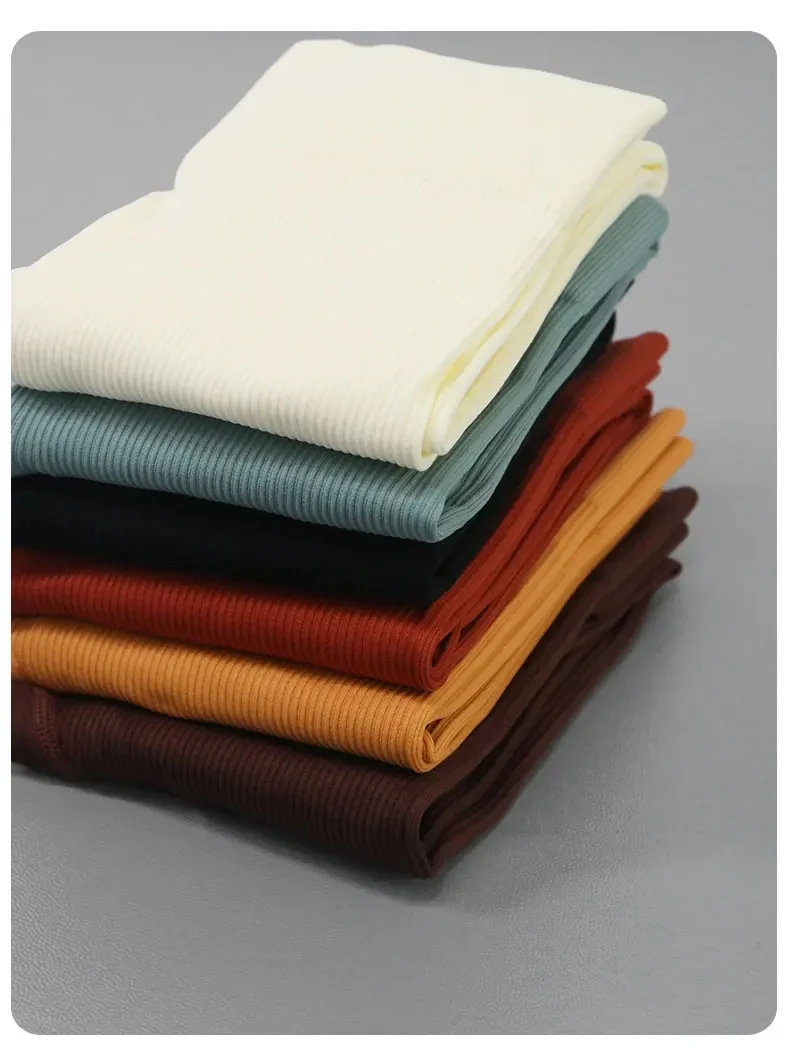 Pantalones de Yoga acanalados para mujer, mallas deportivas de cintura alta para gimnasio, mallas deportivas sin costuras para mujer, mallas de entrenamiento para correr con Control