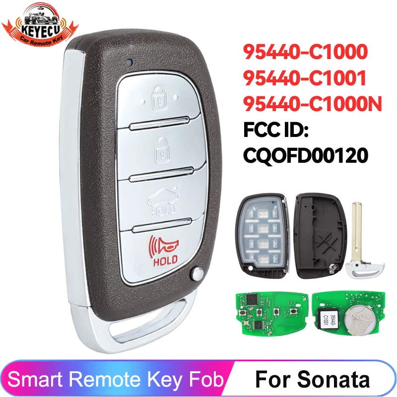KEYECU para Hyundai Sonata 2015 2016 2017 95440-C1001 95440-C1000 95440-C1000N Llave Inteligente con Control Remoto Chip 8A 433MHz CQOFD00120