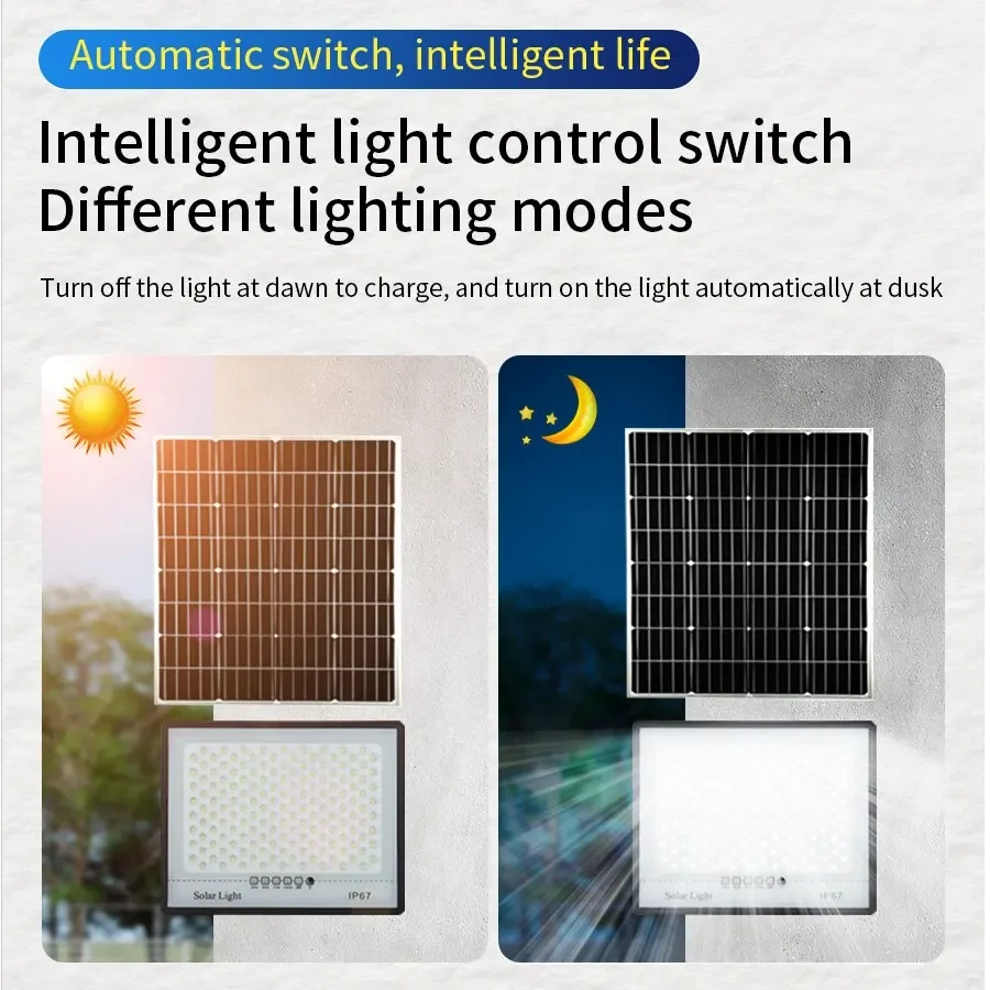 Luces LED solares para jardín, foco reflector IP67 impermeable para exteriores, iluminación de pared de emergencia para edificios de jardín