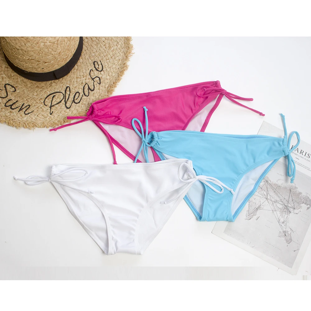 Bikini Básico con Banda Floral, Tanga Brasileña, Parte Inferior de Bikini para Mujer 2026, Traje de Baño Sexy, Parte Inferior de Traje de Baño para Mujer 171T