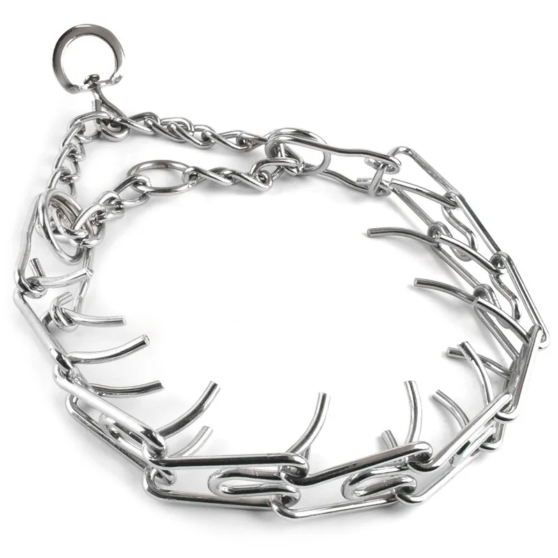 Collar de entrenamiento para perros, cadena ajustable de acero y Metal, suministros profesionales para mascotas, 45/50/55/60cm