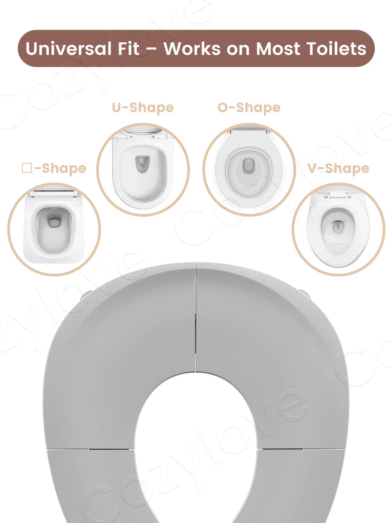 Asiento de Inodoro Plegable para Niños Pequeños, Asiento de Entrenamiento para Ir al Baño, Portátil y Antideslizante, Compatible con la Mayoría de los Inodoros Estándar, Disponible en 3 Colores