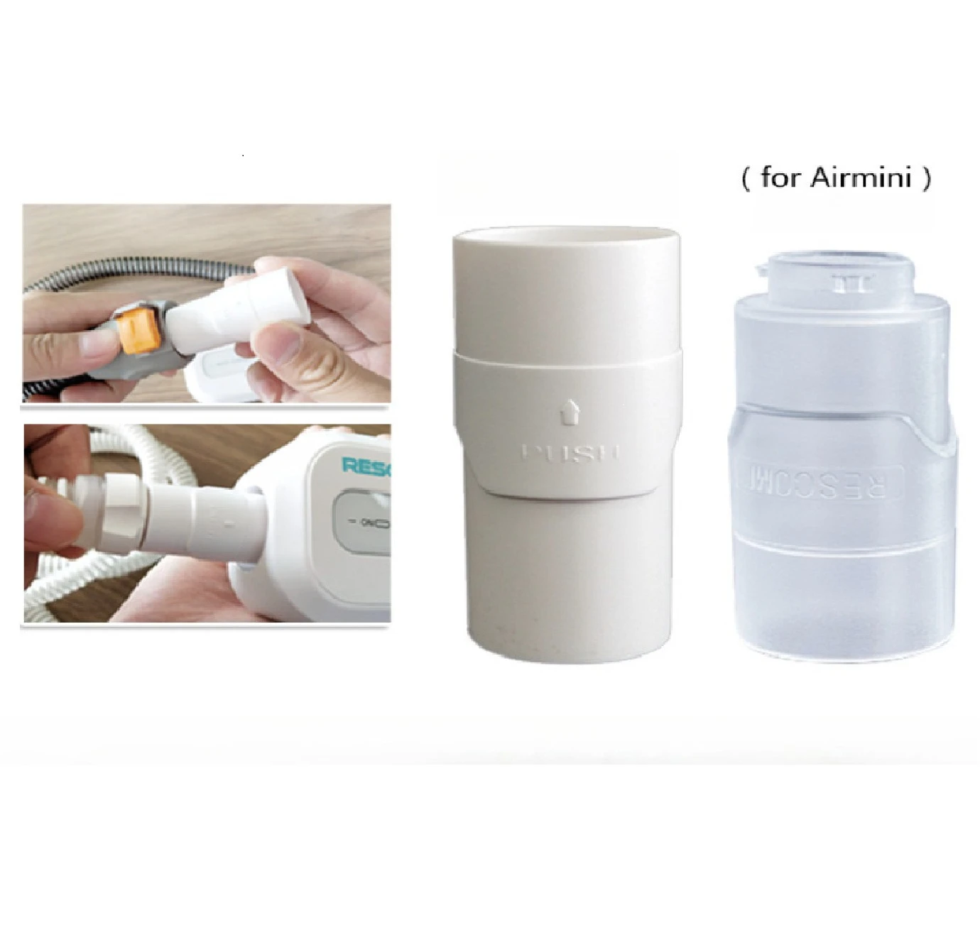 Adaptador de máquina de respiración, conector de manguera para Airmini, accesorios universales para máscaras nasales, adaptador de tubería de ventilador transparente