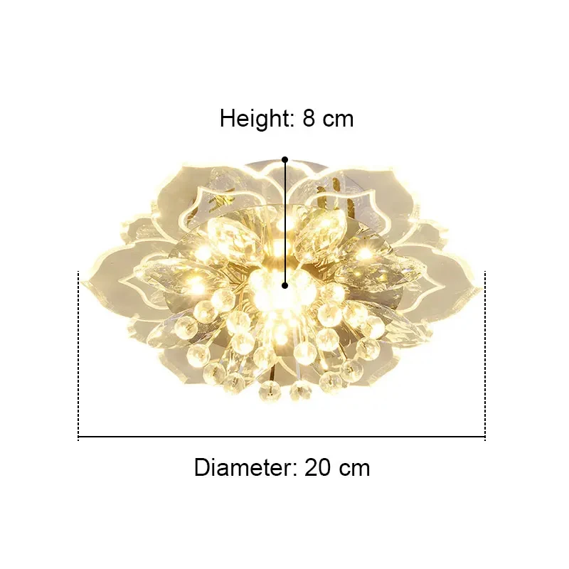 Lámpara de techo LED moderna, lámpara de techo de cristal, candelabro de dormitorio, iluminación interior para sala de estar, decoración del hogar, candelabro Led