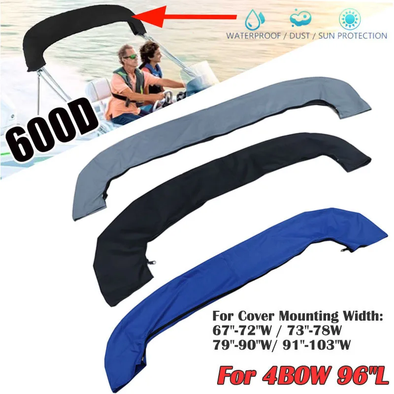 Cubierta superior para maletero Bimini de 4 arco, 600D, sin marco, cubierta para yate y barco con cremallera, Anti UV, impermeable, cubierta a prueba de polvo, accesorios marinos