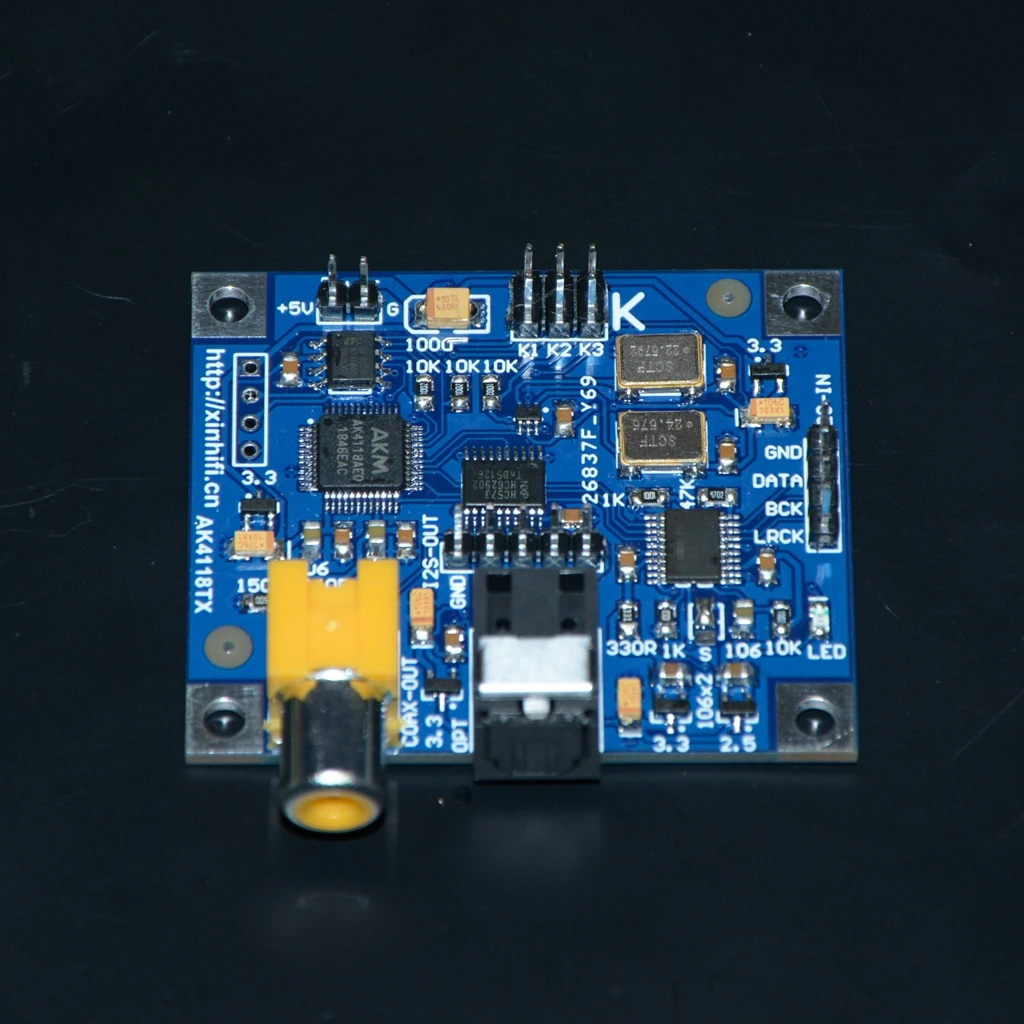 Nvarcher AK4118 Placa de salida I2S de fibra óptica Coaxial hasta 24 bits 192K VOLUMIO MOODEF para Raspberry Pi 2B 3B 3B + 4B