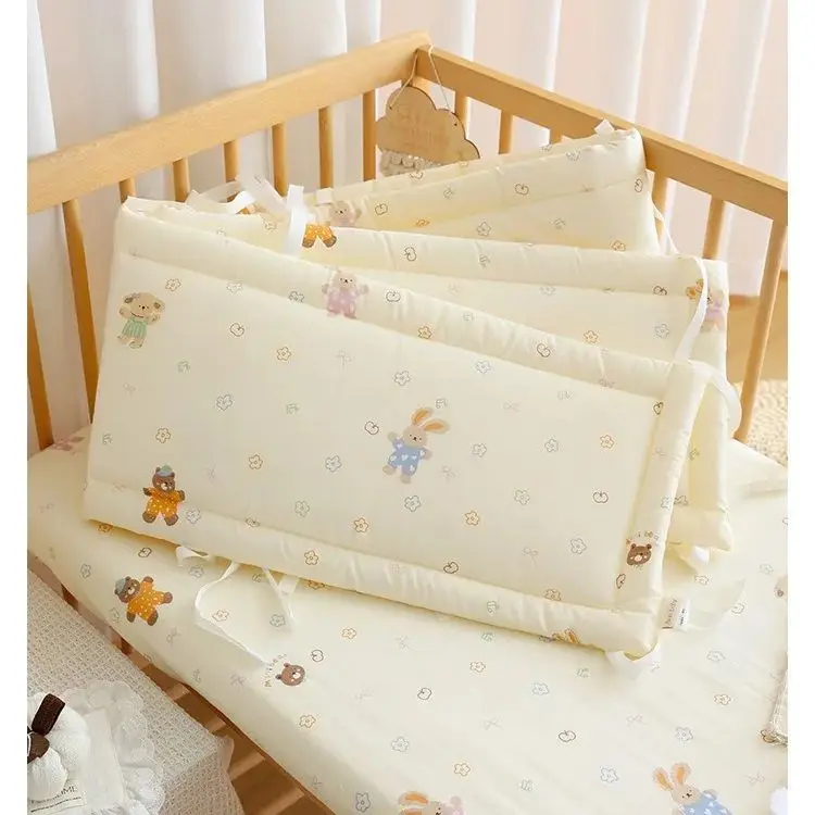 Parachoques para cuna, riel para cama de bebé puro y suave, tiras anticolisión para cama de bebé, cubierta protectora para cama de bebé, parachoques para cama de bebé
