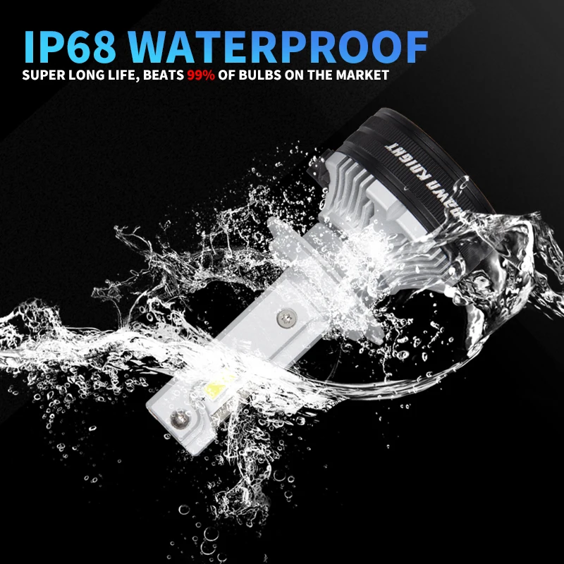 DAWNKNIGHT K7C 4300K H7 H4 H11 lámpara Led 3 luces Led de tubo de cobre para coche H1 HB3 9005 HB4 9006 12V bombilla de faro Led