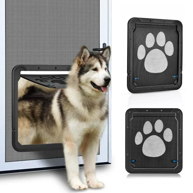 Puerta para mascotas, nueva pantalla magnética bloqueable segura para exteriores, perros, gatos, ventana, puerta, casa, ingresa libremente, bonito jardín a la moda, fácil instalación