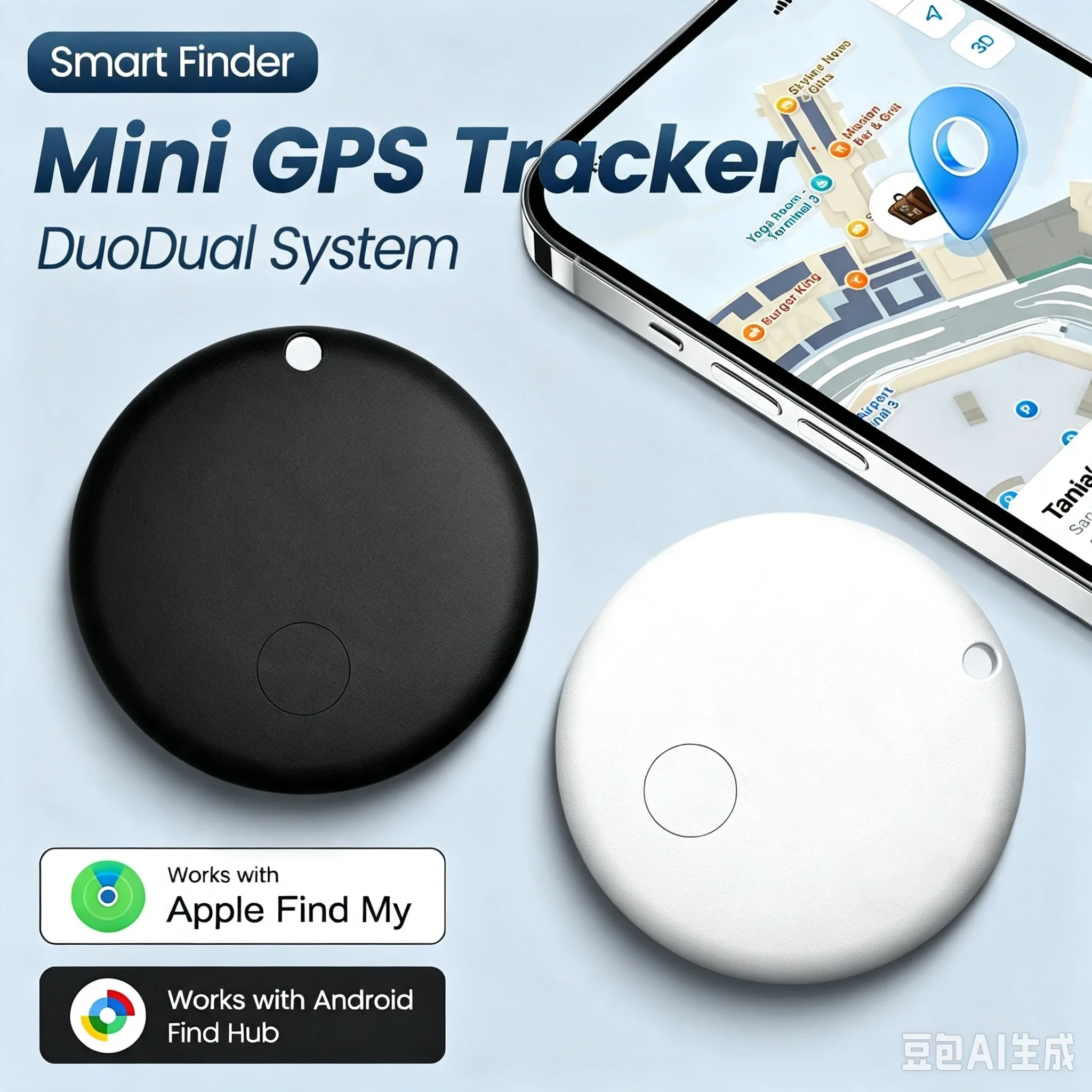 Etiquetas Inteligentes de Rastreo, Localizador de Artículos para Android e iOS, Etiquetas Inteligentes Bluetooth para Llaves, Equipaje, Cartera, Localizador Global Antipérdida