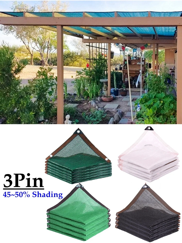 4 colores 3 pines 50% sombreado jardín Anti UV negro blanco verde oscuro HDPE parasol red bonsái al aire libre plantas suculentas cubierta malla