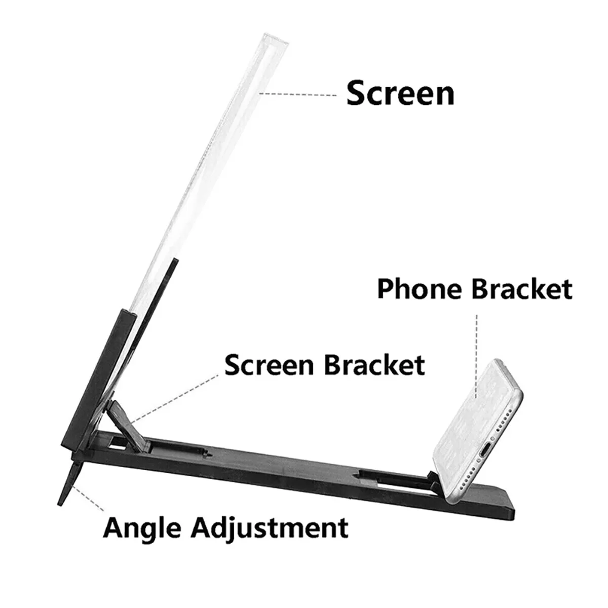 AMPLIFICADOR DE PANTALLA DE TELÉFONO DE 14 pulgadas, lupa 3D, lupa, amplificador de vídeo HD, soporte para teléfono, soporte de pantalla agrandada