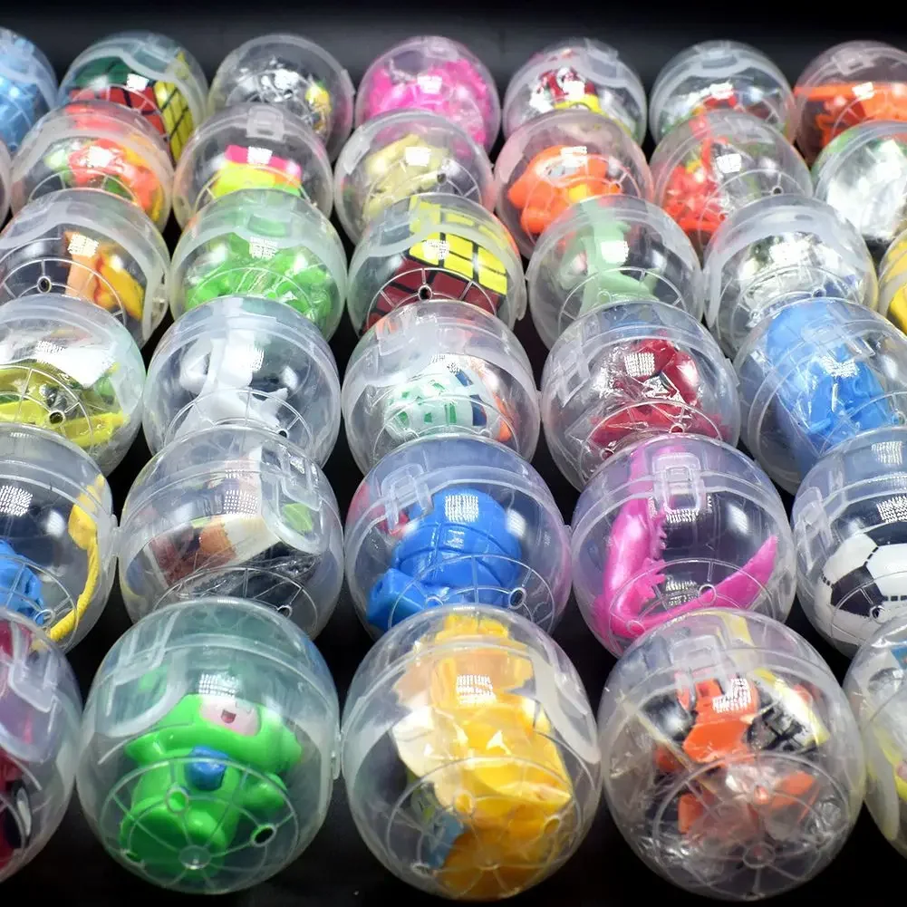 Paquete de 5/10 Huevos Transparentes de 55mm con Juguetes Sorpresa, Regalos para Fiestas de Cumpleaños, Premios, Regalos para Fiestas de Carnaval