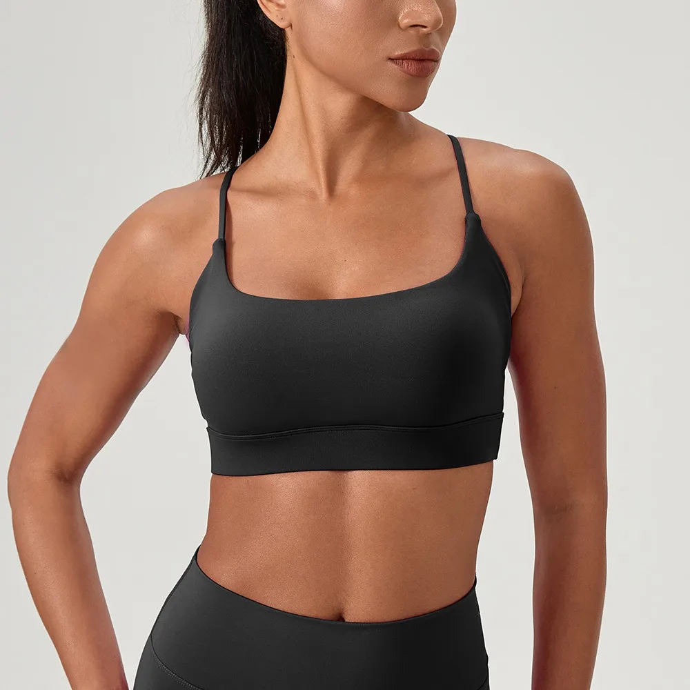 Sujetador de Yoga Sexy para mujer, Sujetador deportivo transpirable con correa cruzada para correr, Fitness, entrenamiento, Sujetador deportivo, sujetador de entrenamiento para gimnasio