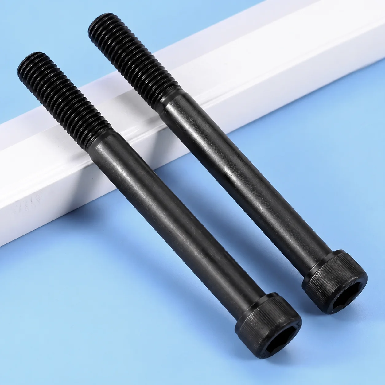 Tornillo de cabeza cilíndrica hexagonal (Allen) de acero negro grado 12.9, alargado, con rosca parcial, M3 M4 M5 M6 M8 M10 M12, 30~300mm
