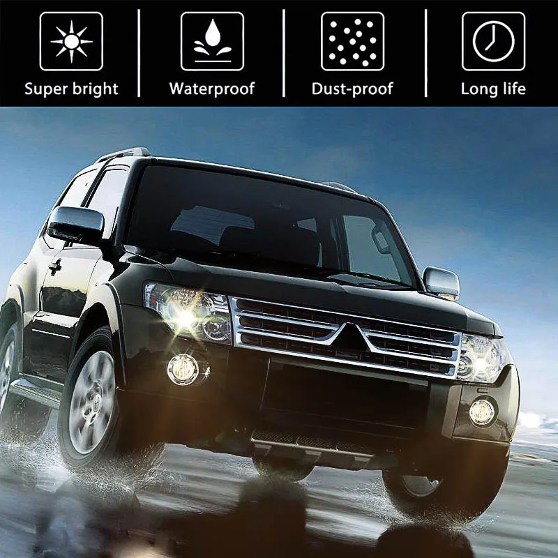 Luces antiniebla de coche para Mitsubishi Pajero 3 2007 2008 2009 2010 V73 V97 cubierta de pintura cromada de parachoques delantero