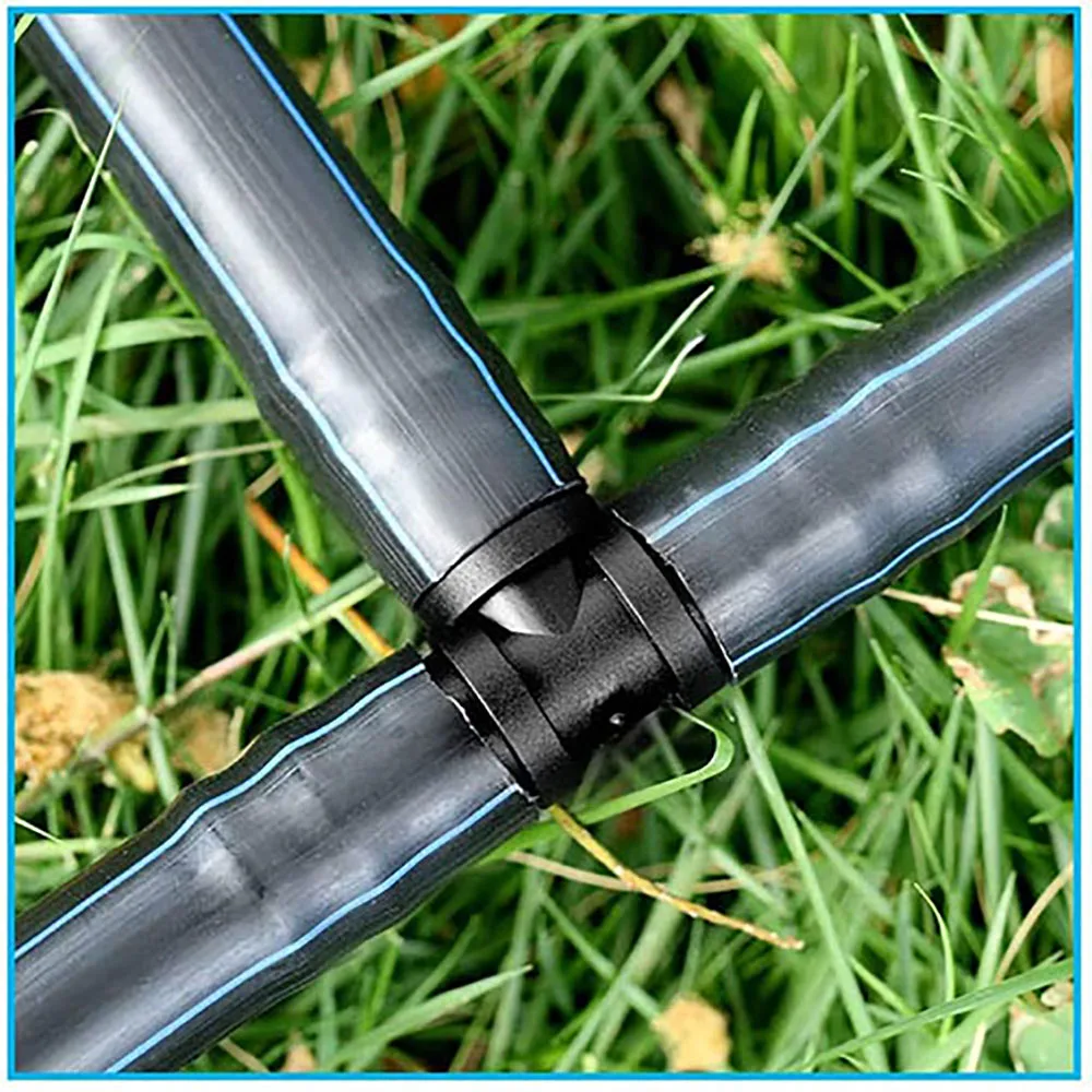 Conectores en T de 10 piezas de 16mm, 20mm y 25mm con púas para mangueras de riego de jardín, uniones de tuberías de agua, sistema de riego, piezas de 3 vías