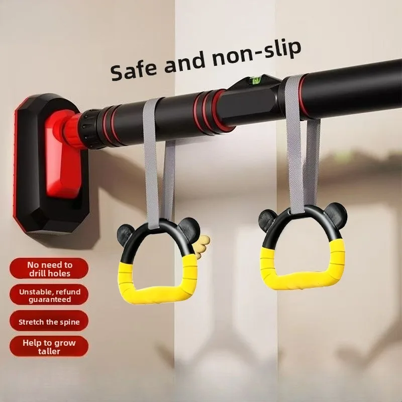 Barra de dominadas sin taladro para puerta, diseño deslizante, ancho ajustable, para fitness en casa, entrenamiento de fuerza.